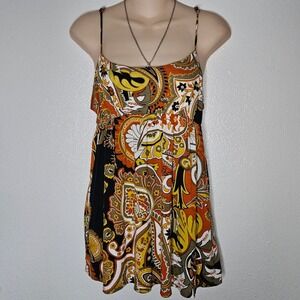 XXI Forever 21 Orange‎ Paisley  Camisole Top